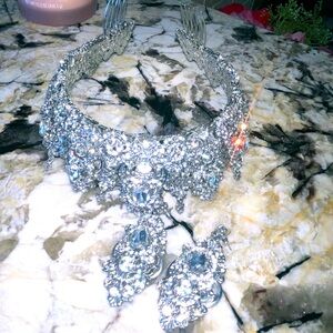 Crystal Crown with Matching Earrings